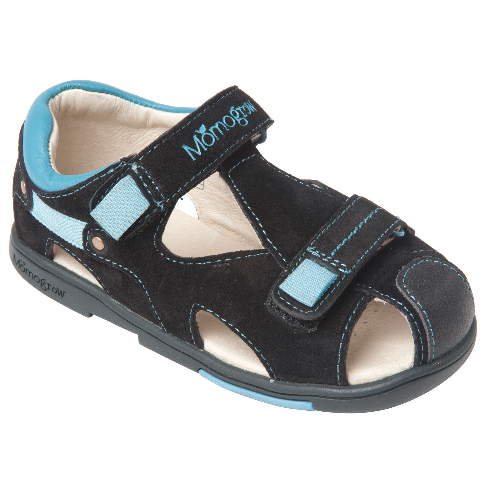 Momo boys leather sandals with double straps, toddler and little boy shoes.