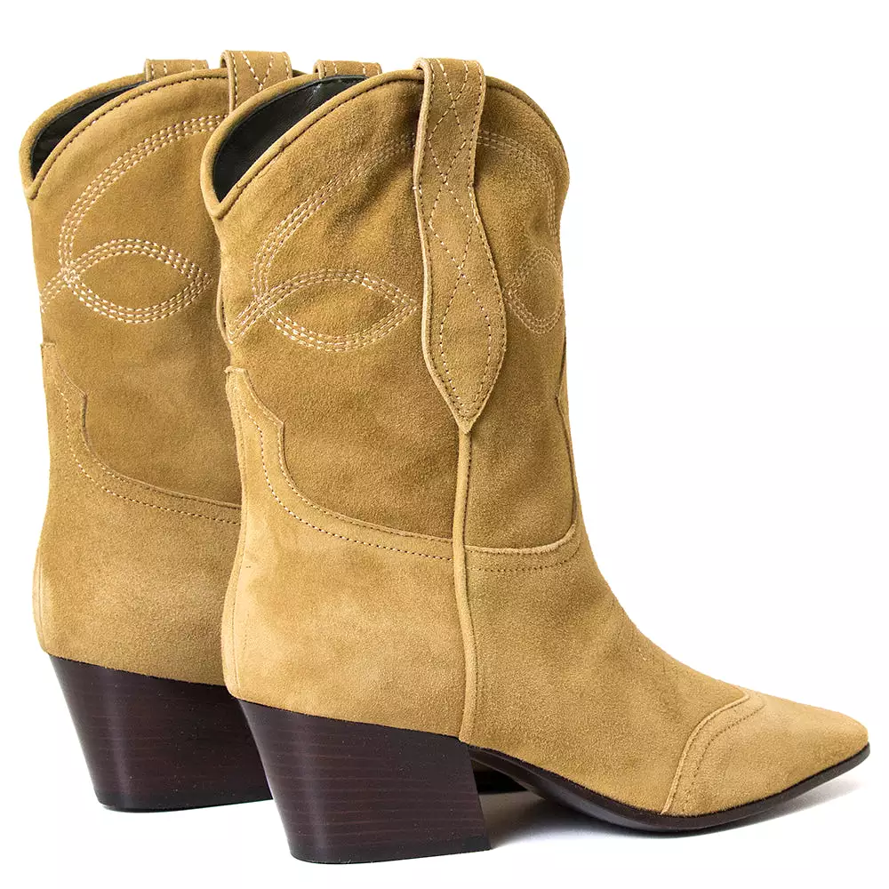 Mubina Women's Suede Western Boot - result: Women's Western Boot - Suede Material