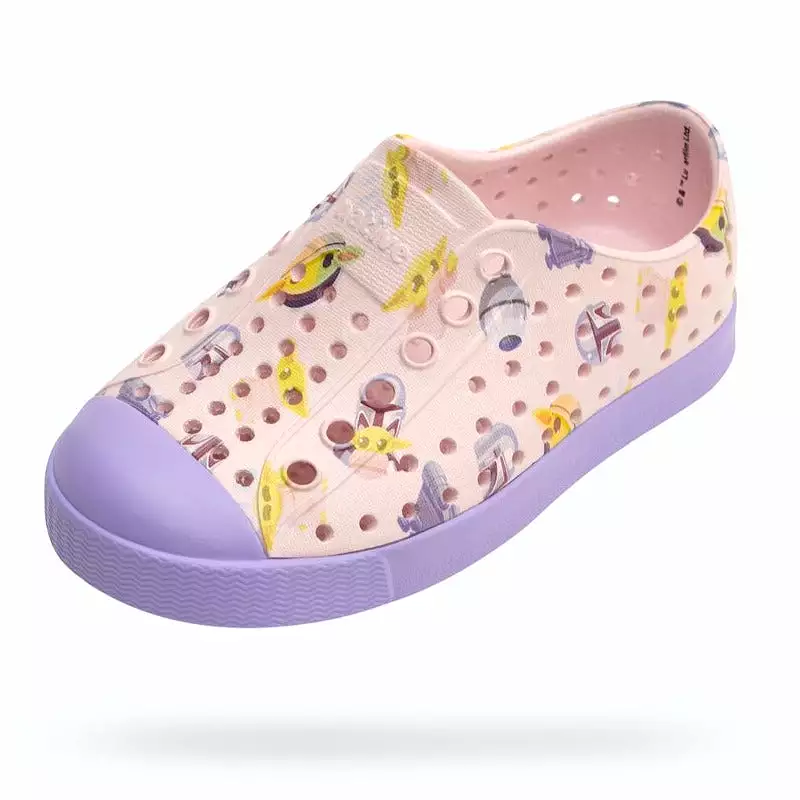 Native Shoes Milk Pink Healing Purple Mando AOP Jefferson Star Wars Print Shoe