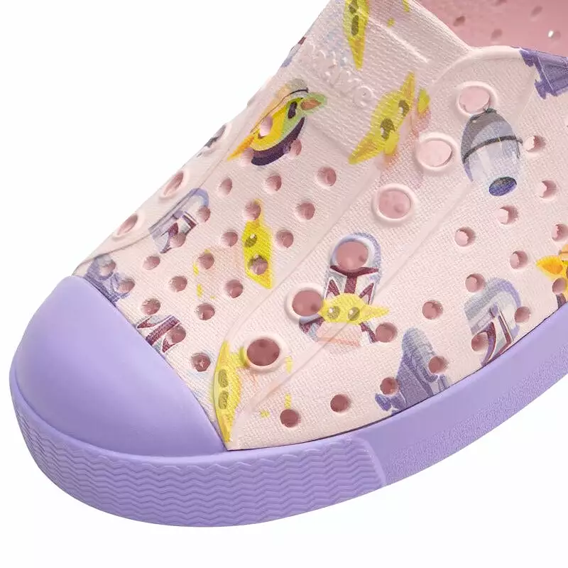 Native Shoes Milk Pink Healing Purple Mando AOP Jefferson Star Wars Print Shoe