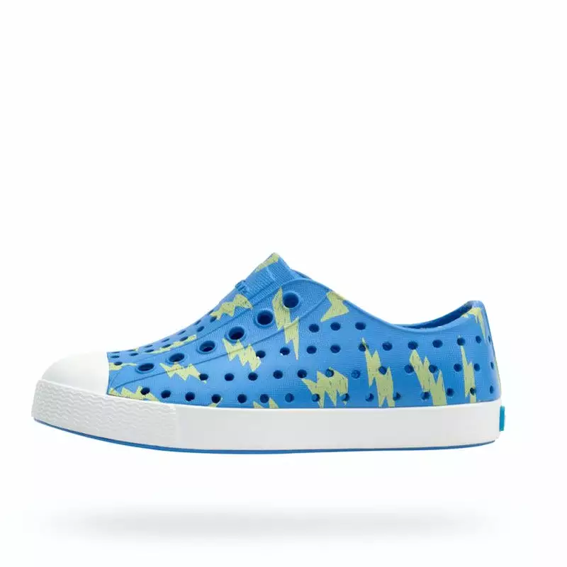 Native Shoes Resting Blue/Celery Lightning Kids' Sugarlite Jefferson Shoe