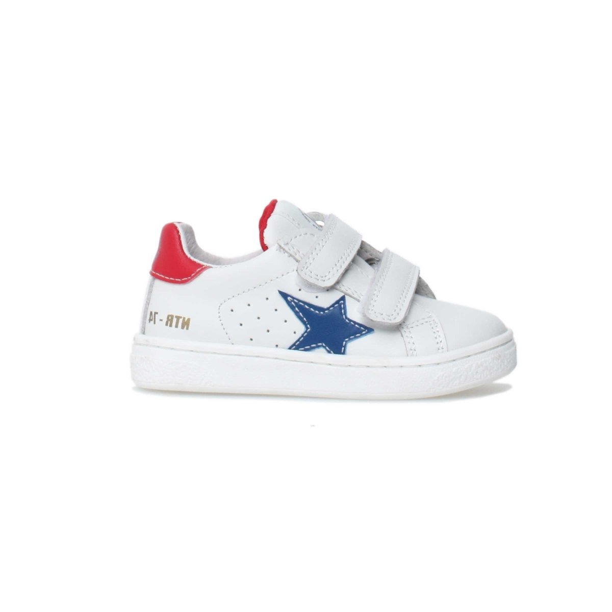 Naturino Boys Pinn White Leather Blue Star Shoes Sizes 27-32