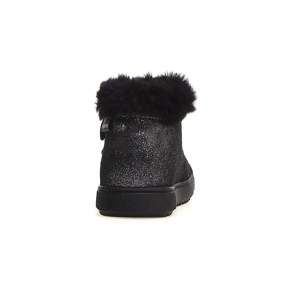 Naturino Girls Sizes 27-32 Waterproof Black Glitter Fur Lined Shoes