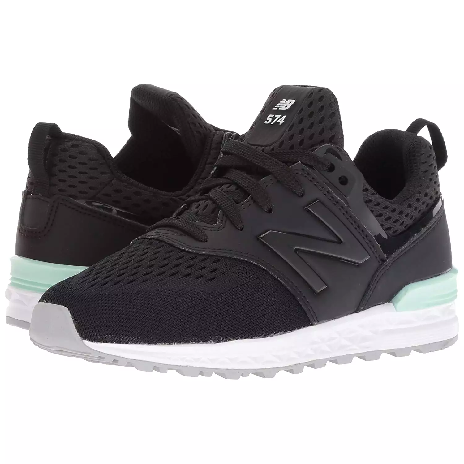 New Balance 574 Sport Kids Shoes - Black Seafoam GS574MB