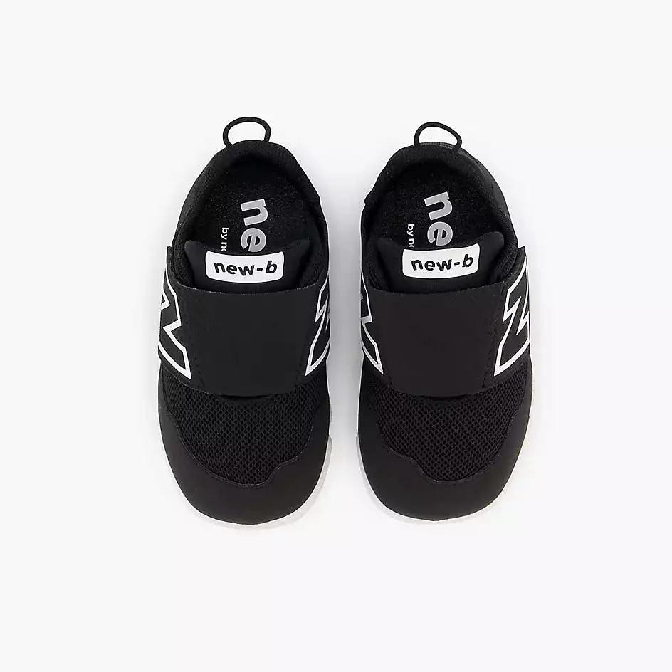 New Balance Black Baby/Toddler Sneaker with Hook & Loop Closure