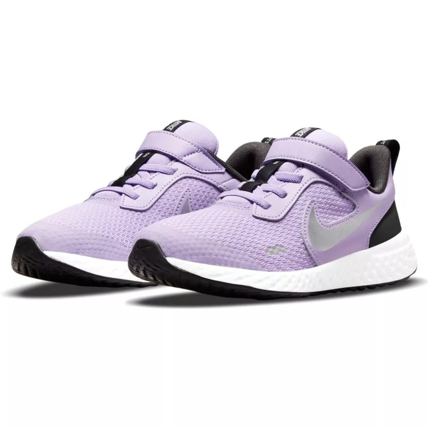 Nike Revolution 5 Kids Sneaker - Lilac/Metallic Silver