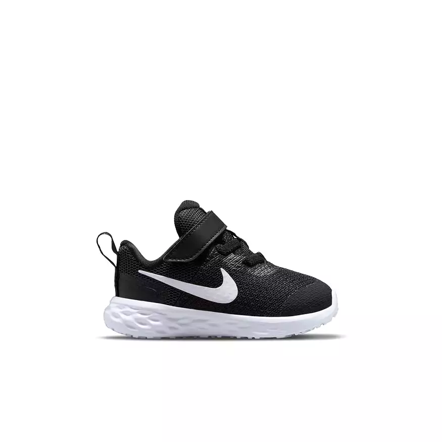 Nike Revolution 6 Toddler Sneaker - Black/Smoke Grey.