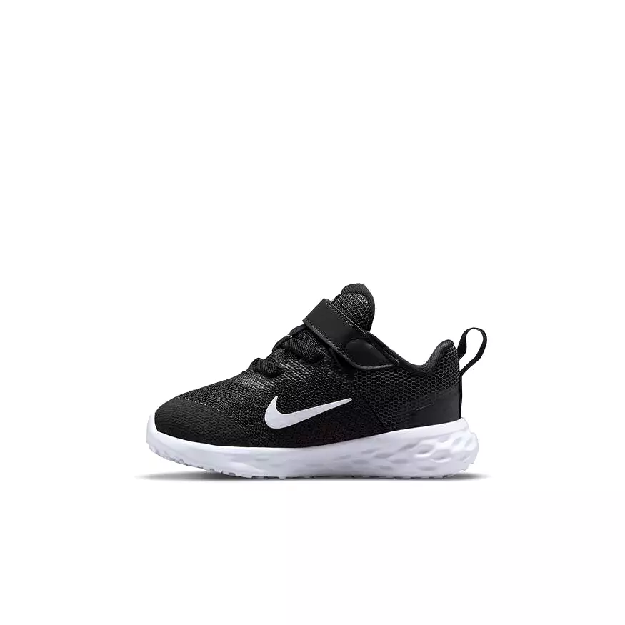 Nike Revolution 6 Toddler Sneaker - Black/Smoke Grey.