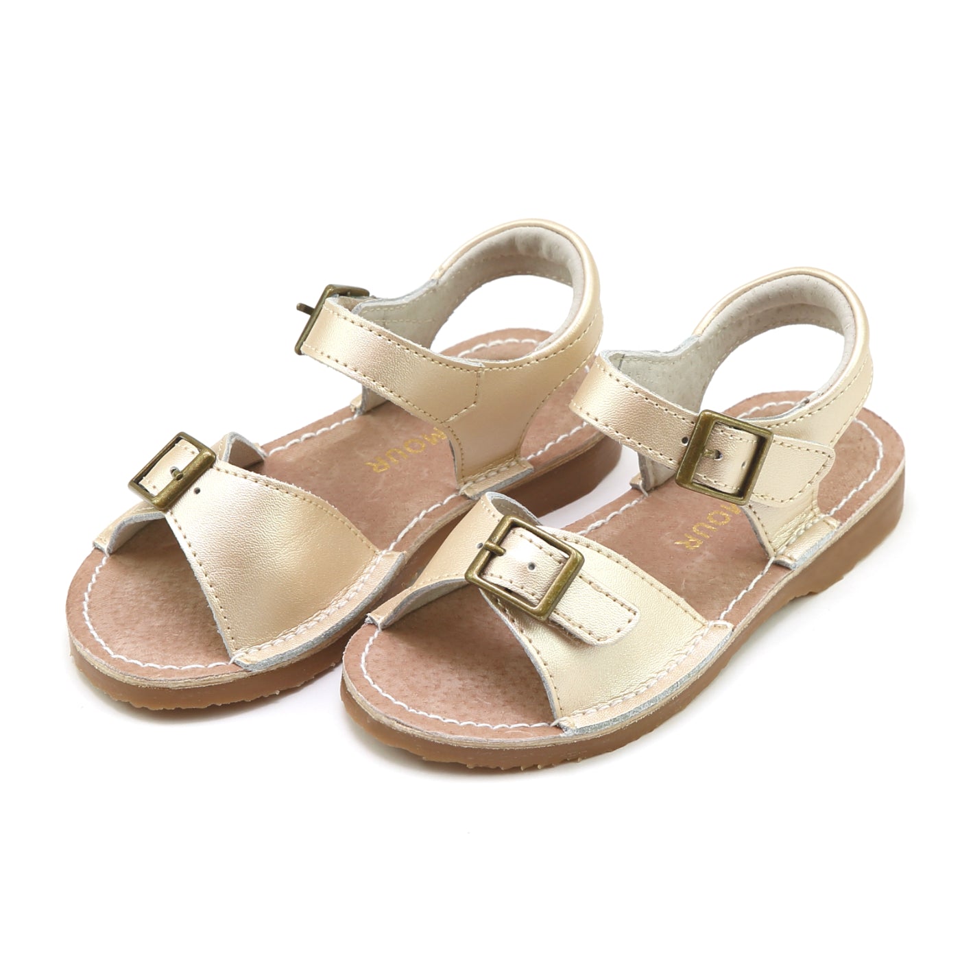 Olivia Open Toe Leather Buckle Sandal