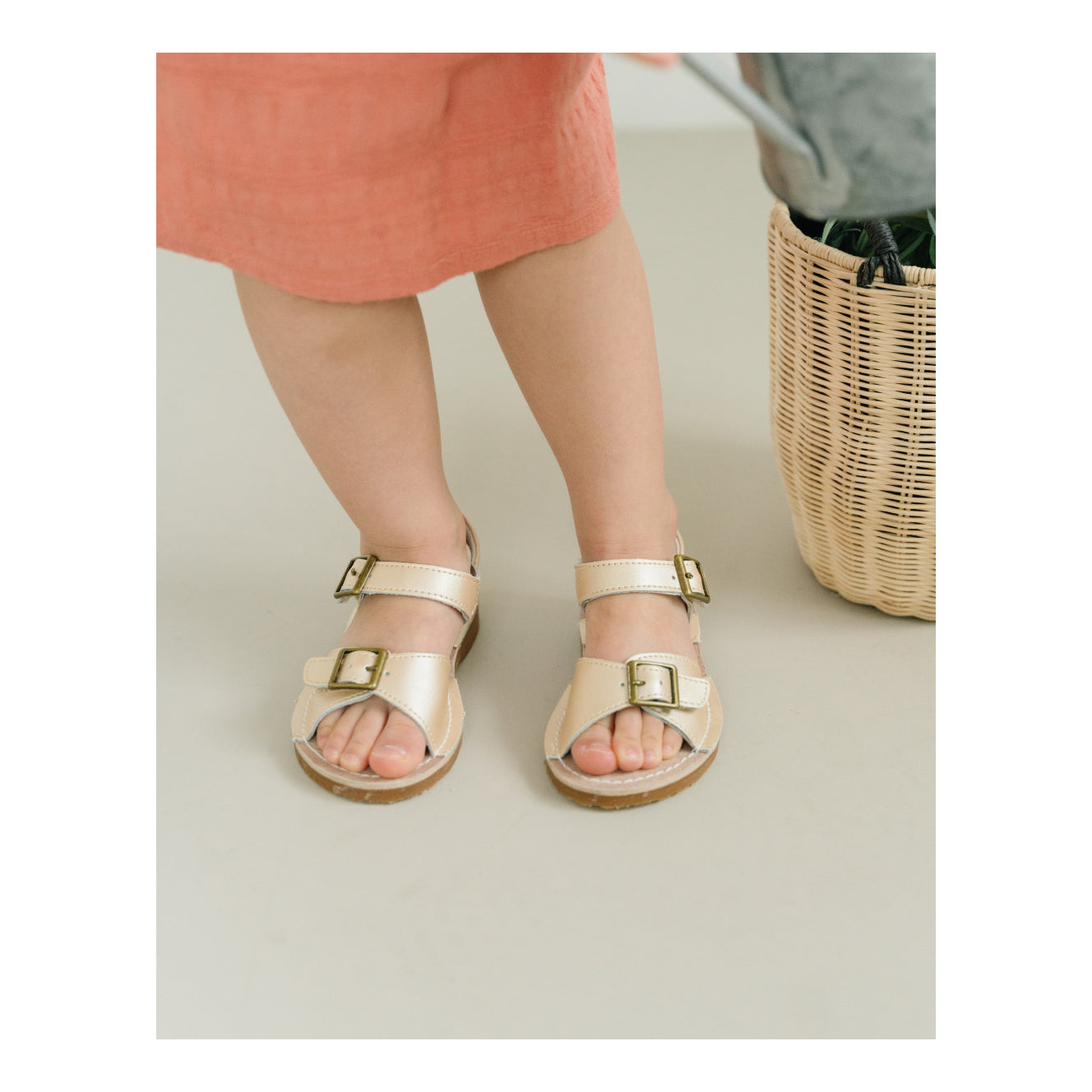 Olivia Open Toe Leather Buckle Sandal