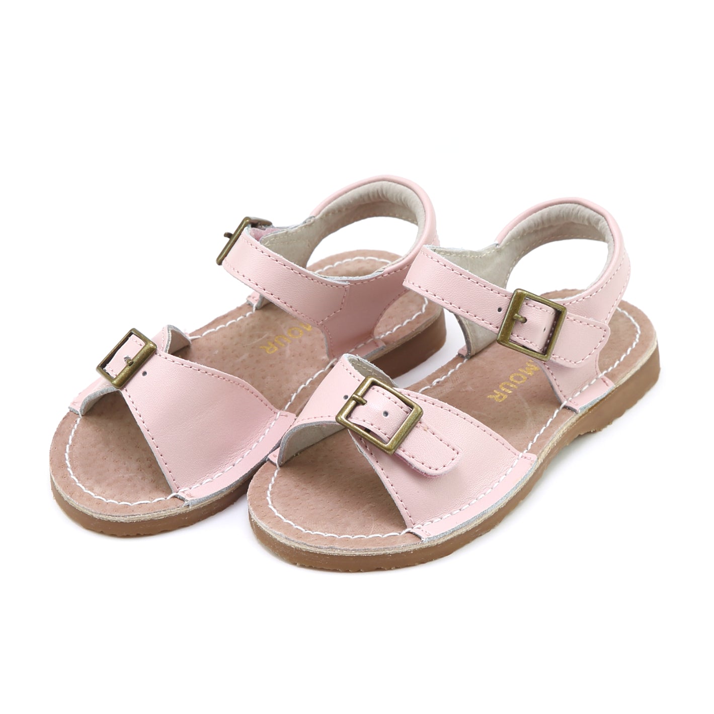 Olivia Open Toe Leather Buckle Sandal