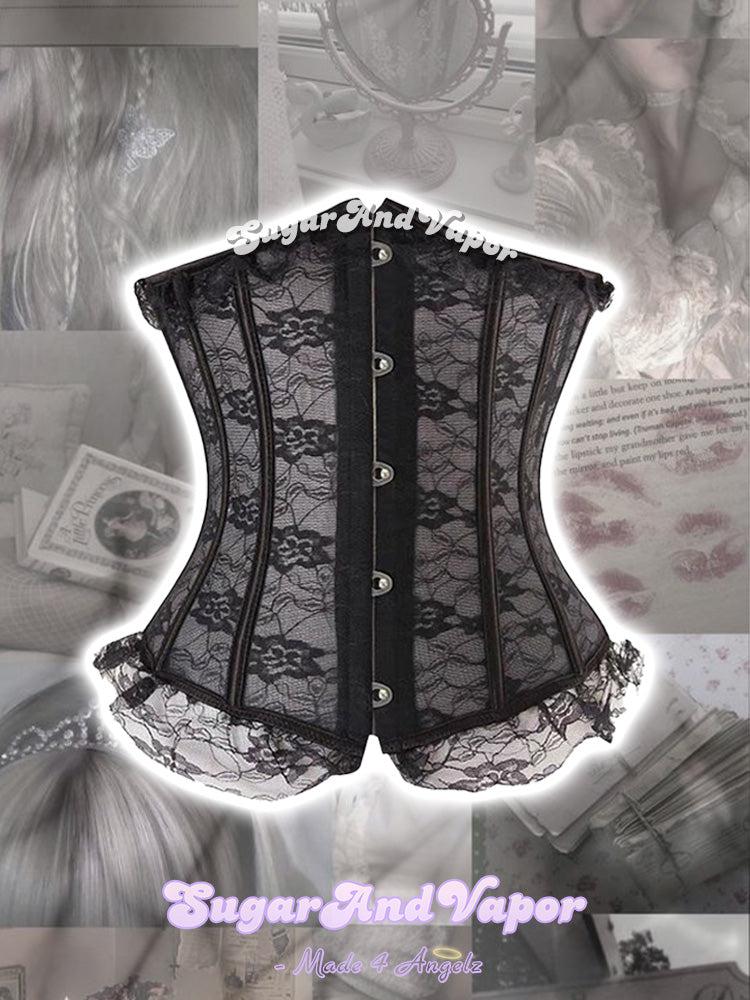 Onyx Transparent Lace Underbust Corset