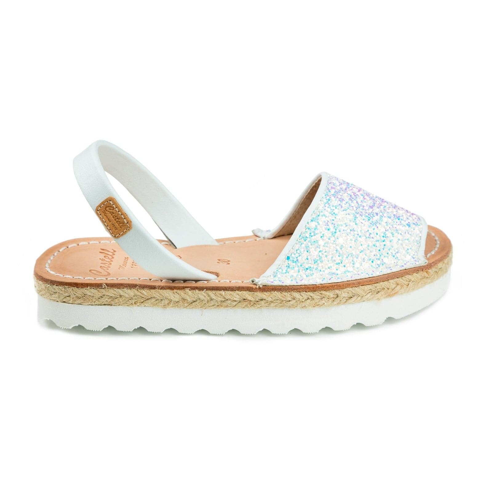 Open Toe Glitter Kids Leather Sandal - Roma 1886R Strech