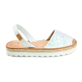 Open Toe Glitter Kids Leather Sandal - Roma 1886R Strech