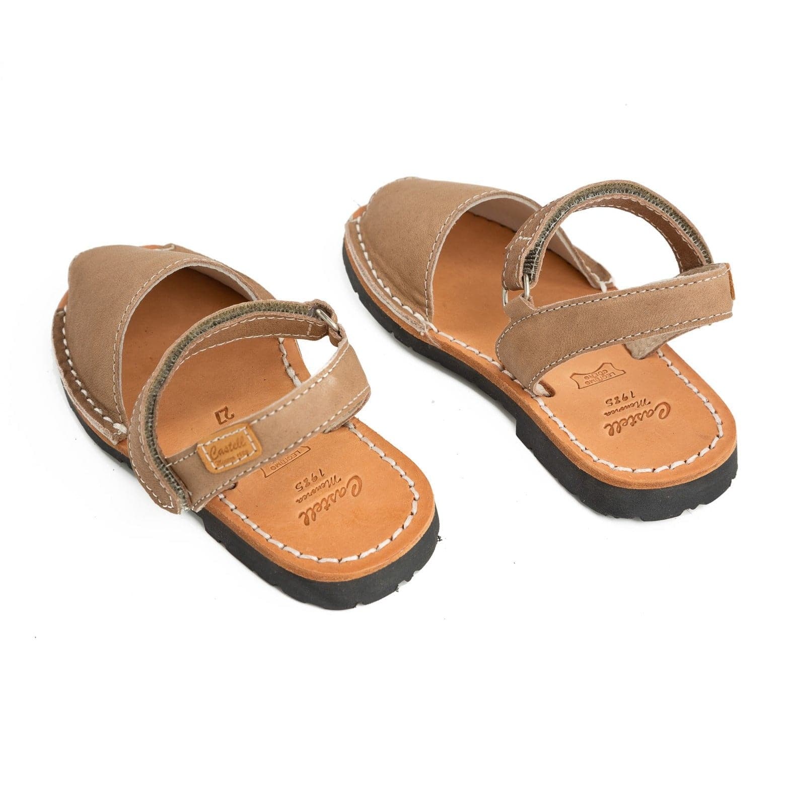 Open Toe Leather Menorcan Sandal for Kids - Iker 1002 Tuscany