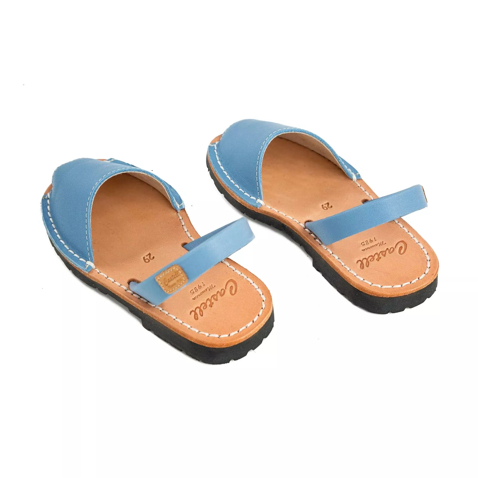 Open Toe Leather Menorcan Sandal for Kids - Iker 1097 Leather.