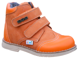 Orthopedic Boots for Kids - TW-318-6 Orange Autumn/Winter Outdoor Shoes with Two Fasteners