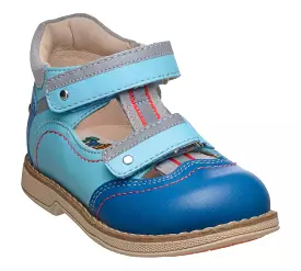 Orthopedic Children's Shoes - Twiki - Genuine Leather Sandals with Closed Toe, 2 Straps, Non-Slip Cushioned Sole