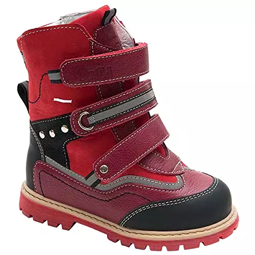 Orthopedic Winter Boots - High Top Insulated Shoes for Baby, Toddler, Kids - Girls & Boys - 3 Fasteners - Outdoor Autumn