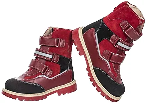 Orthopedic Winter Boots - High Top Insulated Shoes for Baby, Toddler, Kids - Girls & Boys - 3 Fasteners - Outdoor Autumn