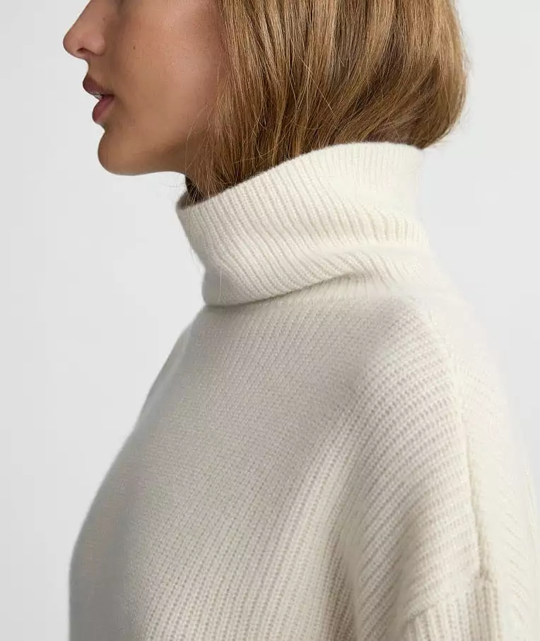 Oversized Turtleneck Sweater in Eco White.