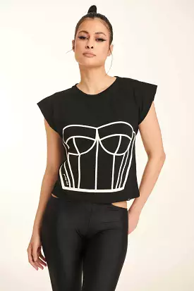 Paradise Chick Black Corset T-shirt