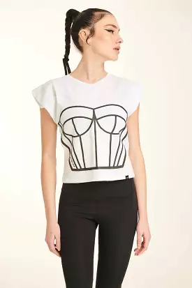 Paradise Chick Supreme Corset T-shirt in White - Shop Now.