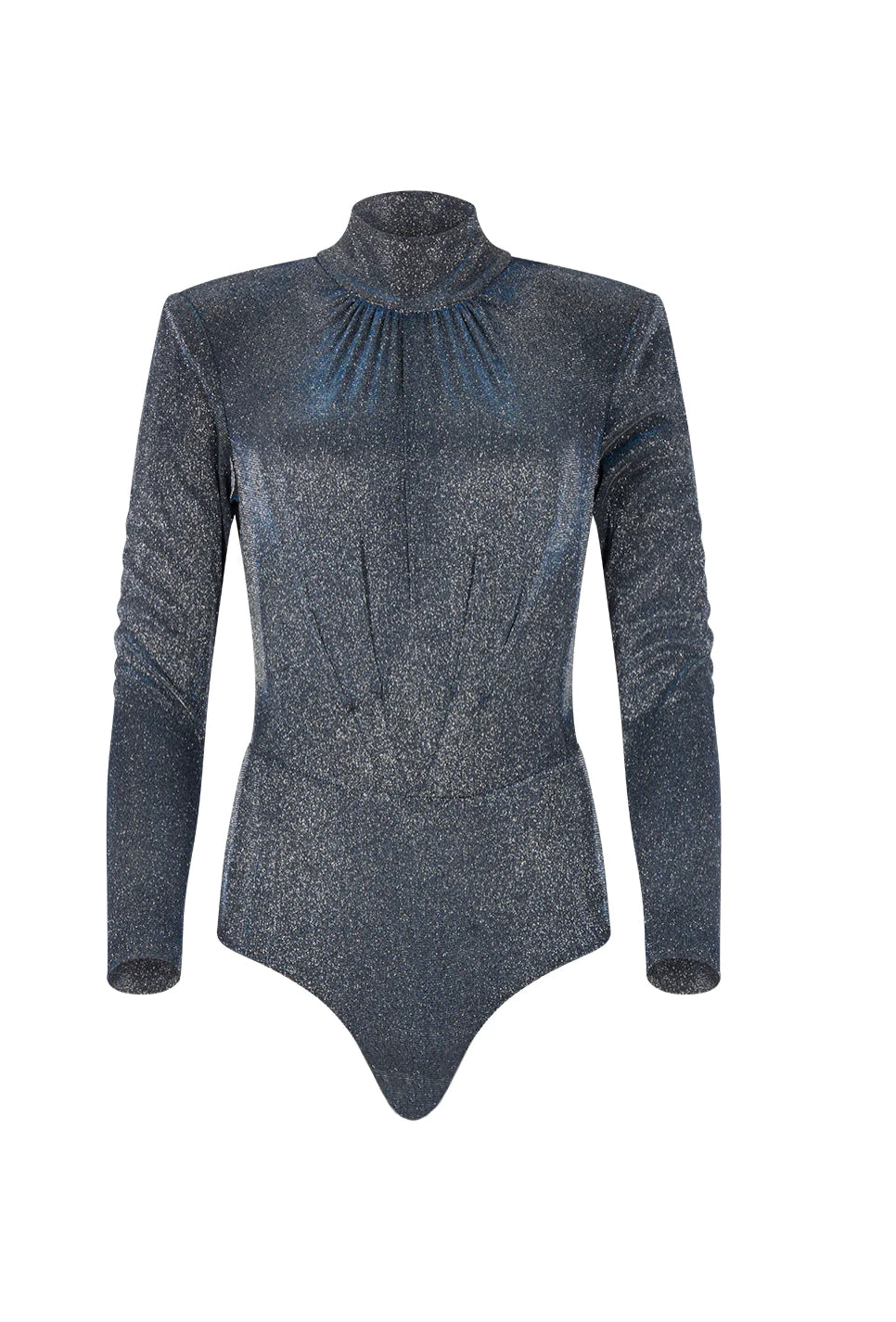 Patbo Stardust Mock Neck Bodysuit - Silver