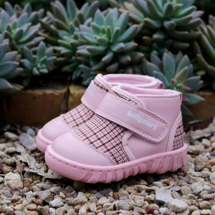 pink plaid girls baby toddler boots