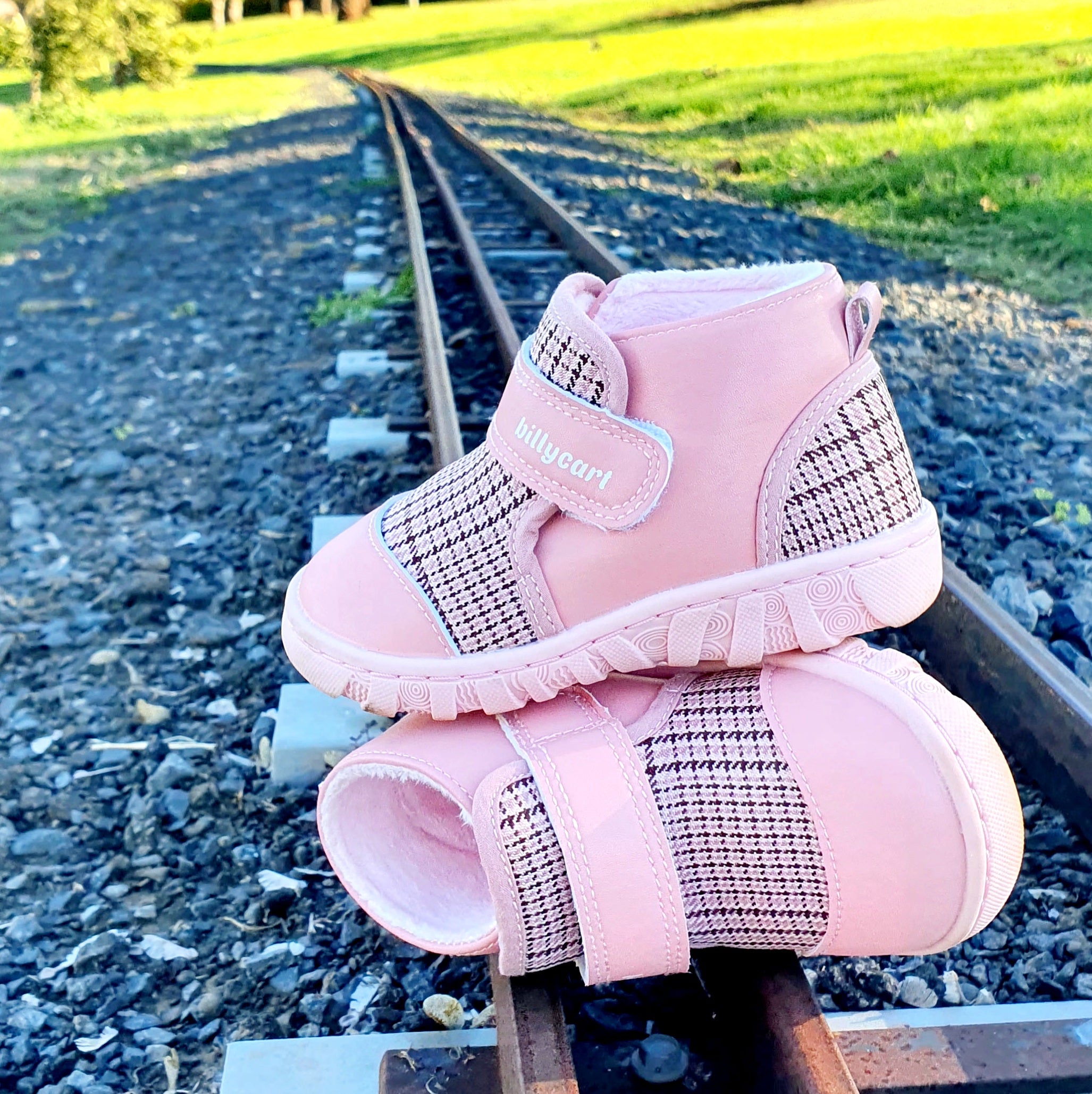 pink plaid girls baby toddler boots