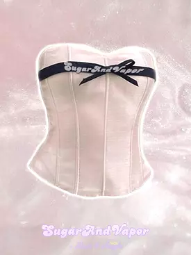 Pink Satin Bow Corset Top - Tessa