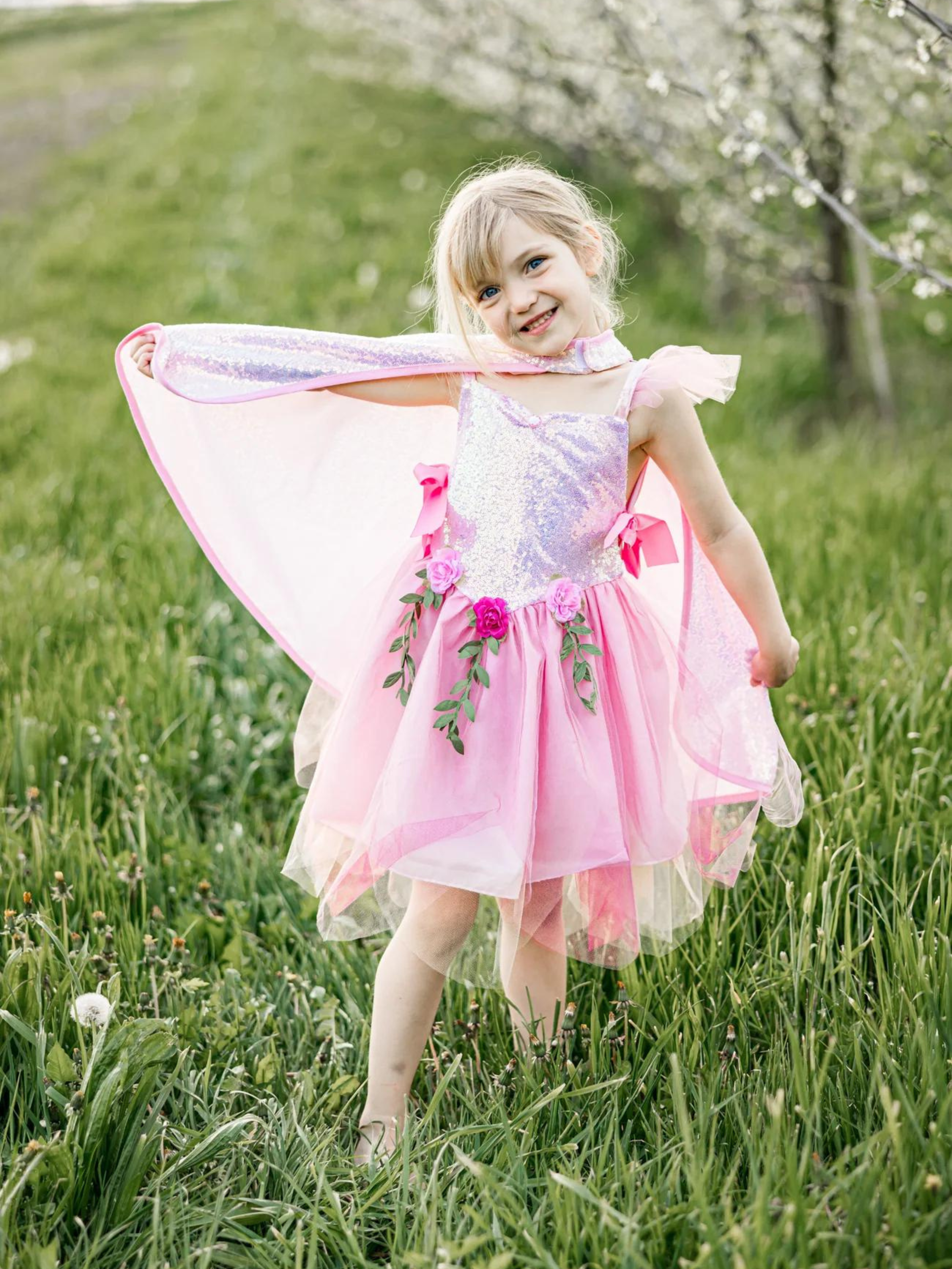 Pink Sequins Forest Fairy Tunic - Sparkly Woodland Nymph Dress