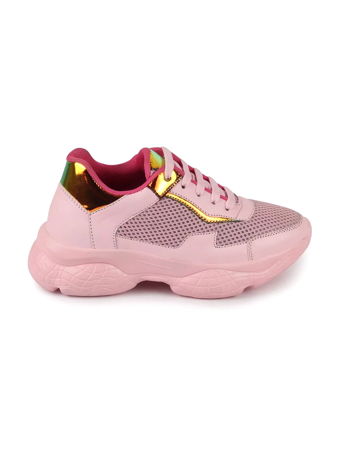 Pink Women's Lace Up Running Shoes - Sports & Outdoor