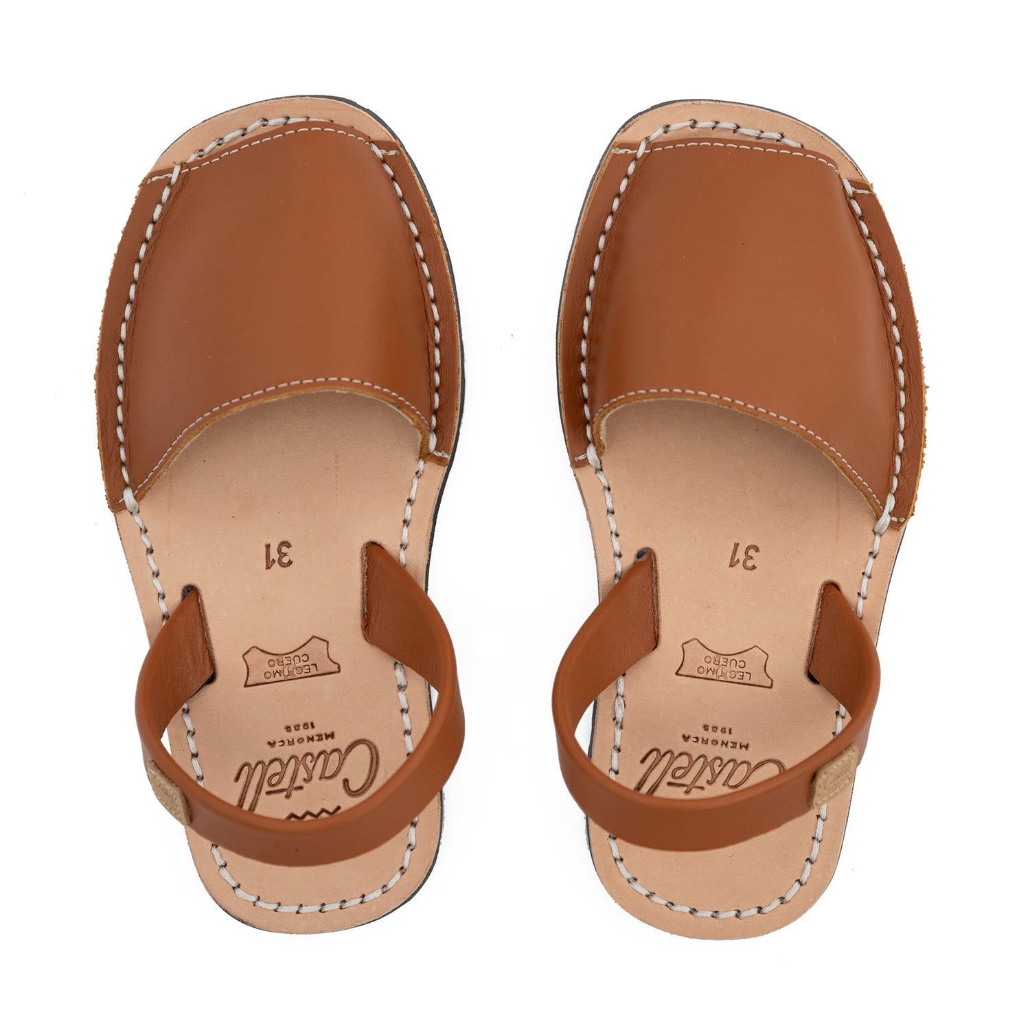 Plain Leather Avarcas Kids - 1097 N Iker Ciervo Piso.