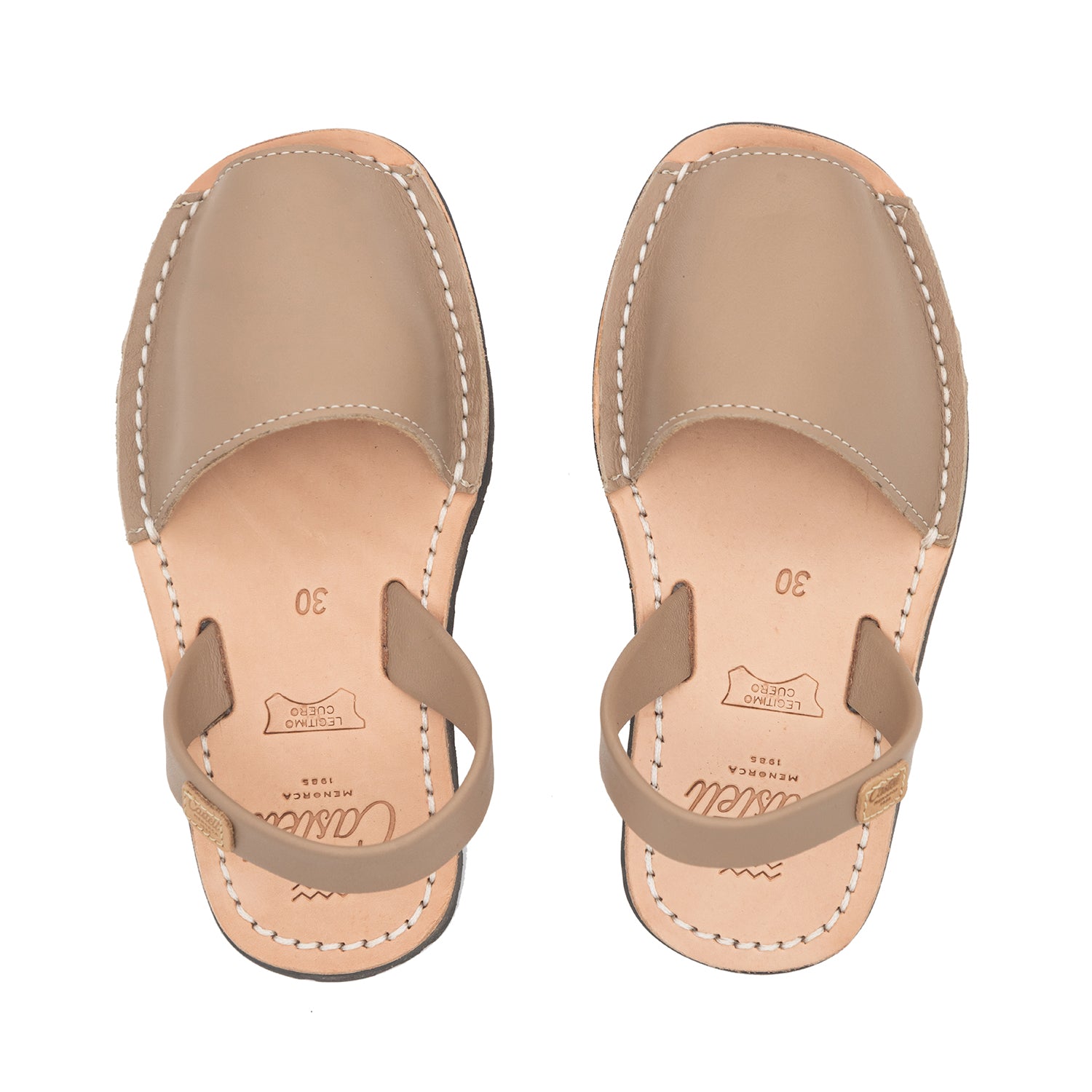 Plain Leather Avarcas Kids - 1097 N Iker Ciervo Piso.