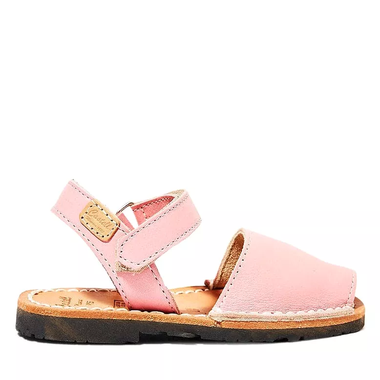 Plain Leather Menorcan Sandal For Kids - Iker 1002 Ciervo, Leather Kids Sandal, Iker 1002 Ciervo Sandal