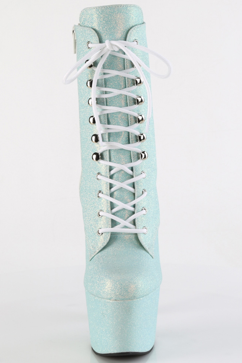 Pleaser Adore-1020SDG 7 Boots - Baby Blue Glitter