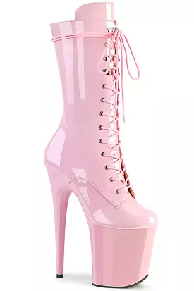 Pleaser Flamingo-1050 8-inch Boots - Patent Baby Pink