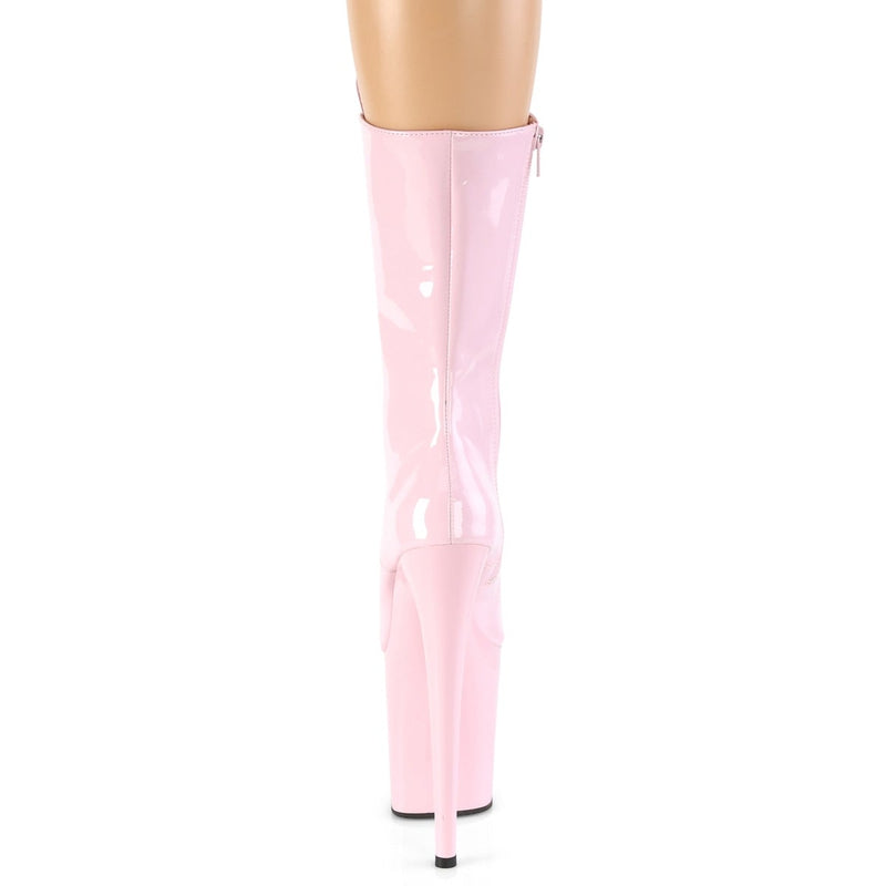 Pleaser Flamingo-1050 8-inch Boots - Patent Baby Pink