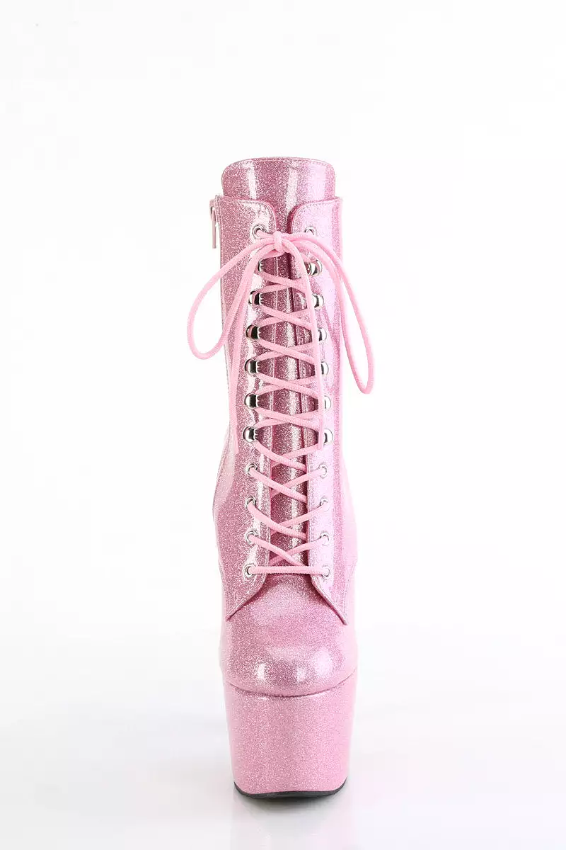 Pleaser USA Adore-1020GP Boots - Baby Pink Glitter 7inch