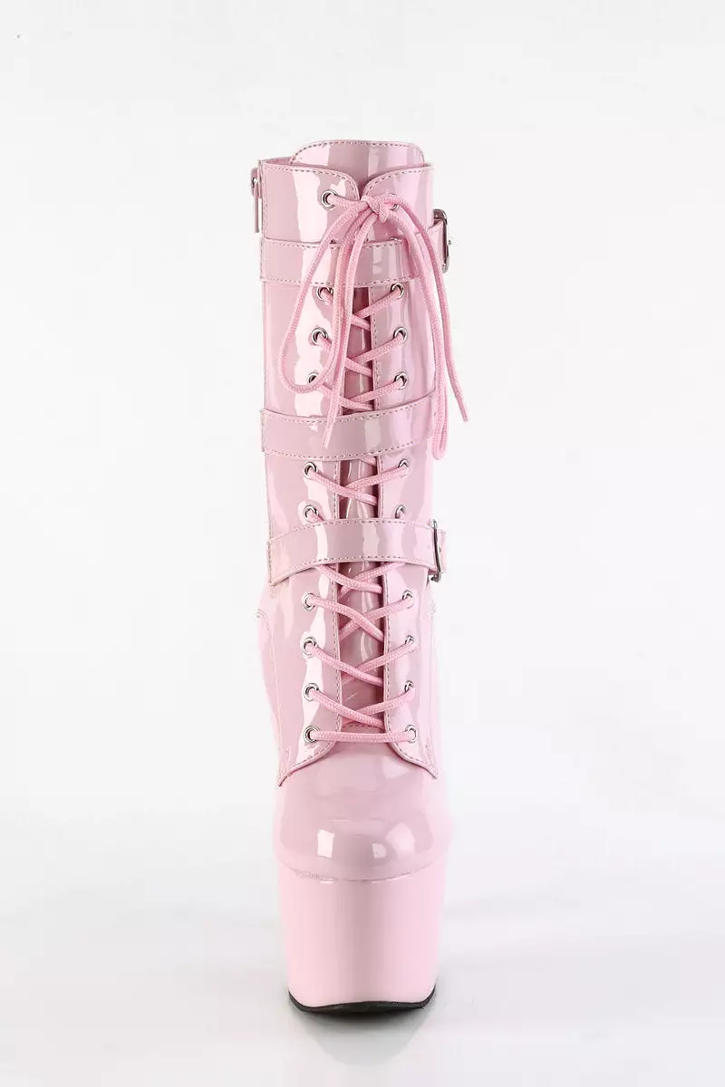 Pleaser USA Adore-1043 7-inch Patent Baby Pink Boots