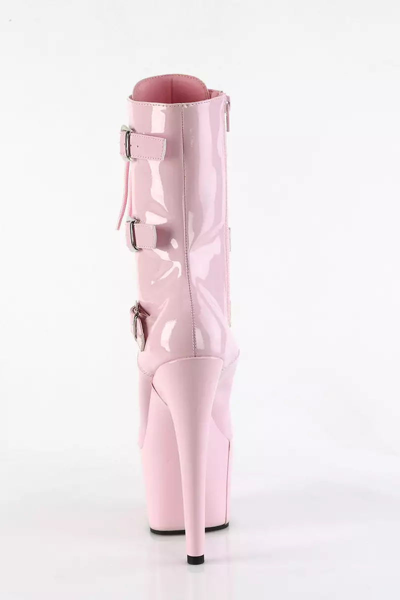 Pleaser USA Adore-1043 7-inch Patent Baby Pink Boots