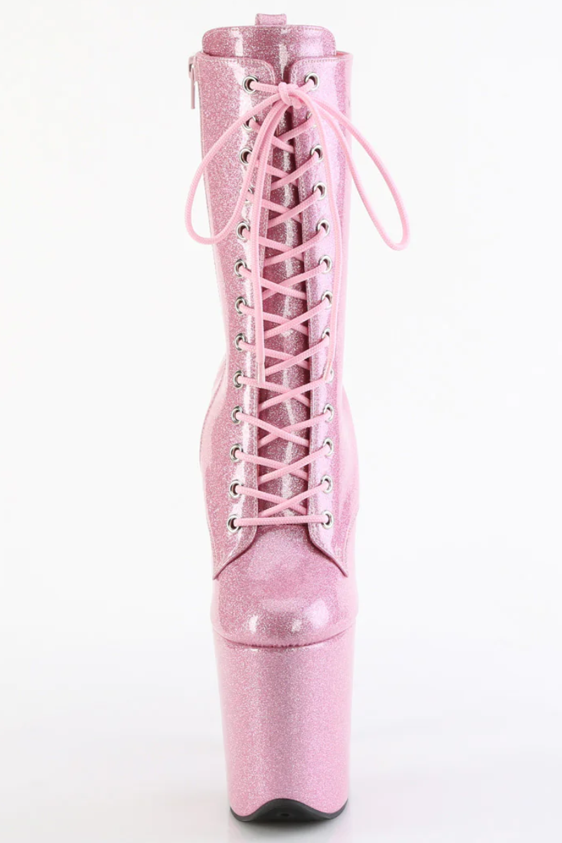 Pleaser USA Flamingo-1040GP 8 Boots - Baby Pink Glitter