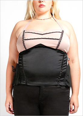 Plus size chiffon halter corset.