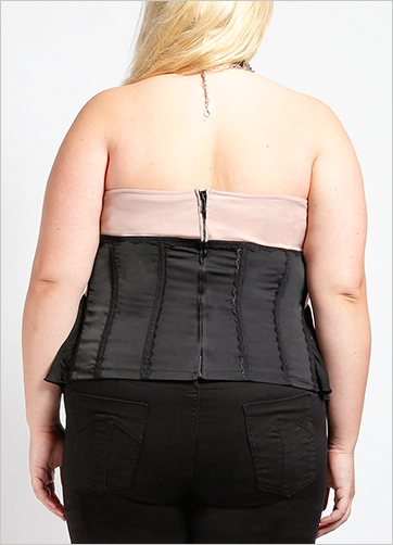 Plus size chiffon halter corset.