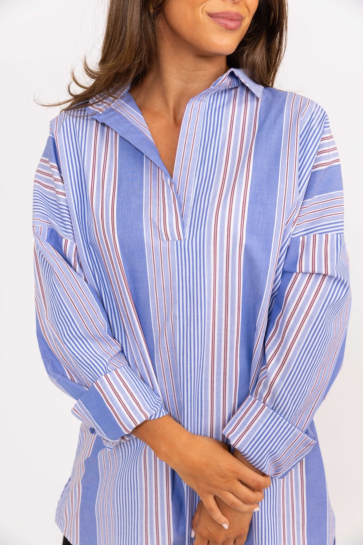 Plus-Size Striped Tunic