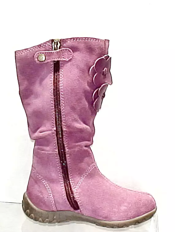 Primigi Flower-Power Tall Suede Boot - Rose Pink for Girls.