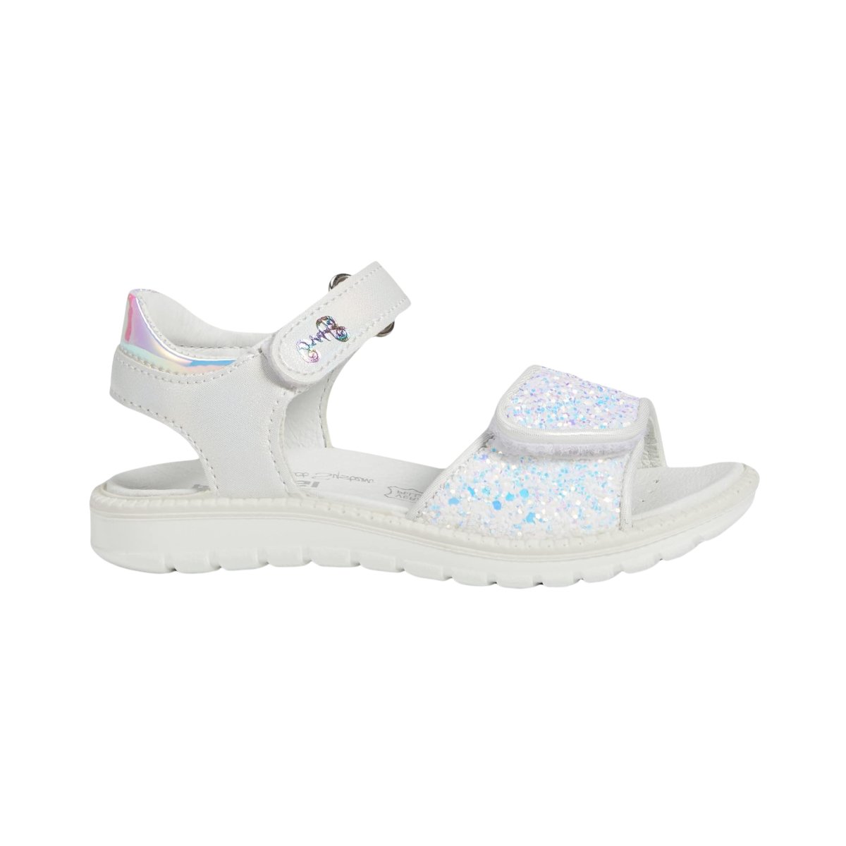 Primigi Girl's White Glitter Sandal, Sizes 31-35