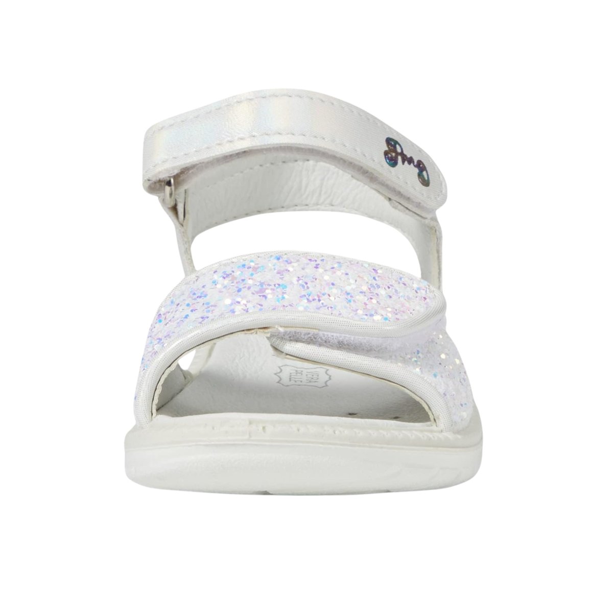 Primigi Girl's White Glitter Sandal, Sizes 31-35