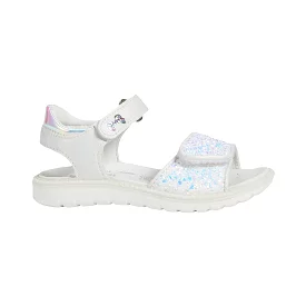 Primigi Girl's White Glitter Sandal, Sizes 31-35